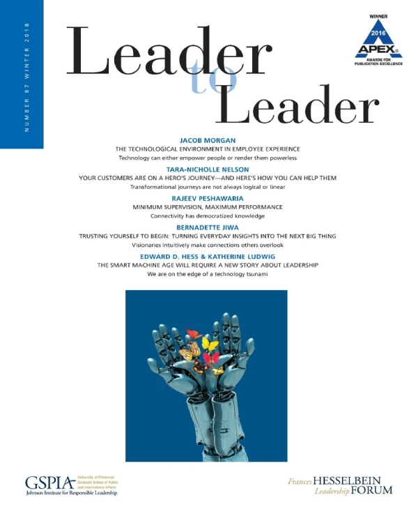 Leader to Leader journal cover representing Bruce Rosenstein’s role as Managing Editor Leader to Leader journal cover representing Bruce Rosenstein’s role as Managing Editor